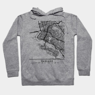 OAKLAND CALIFORNIA BLACK CITY STREET MAP ART Hoodie