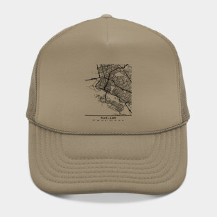 OAKLAND CALIFORNIA BLACK CITY STREET MAP ART Hat