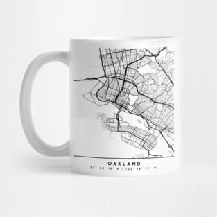 OAKLAND CALIFORNIA BLACK CITY STREET MAP ART Mug