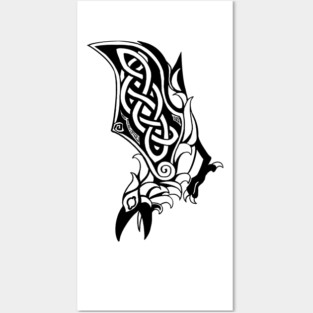 Viking Celtic Raven Muninn Huginn Posters and Art