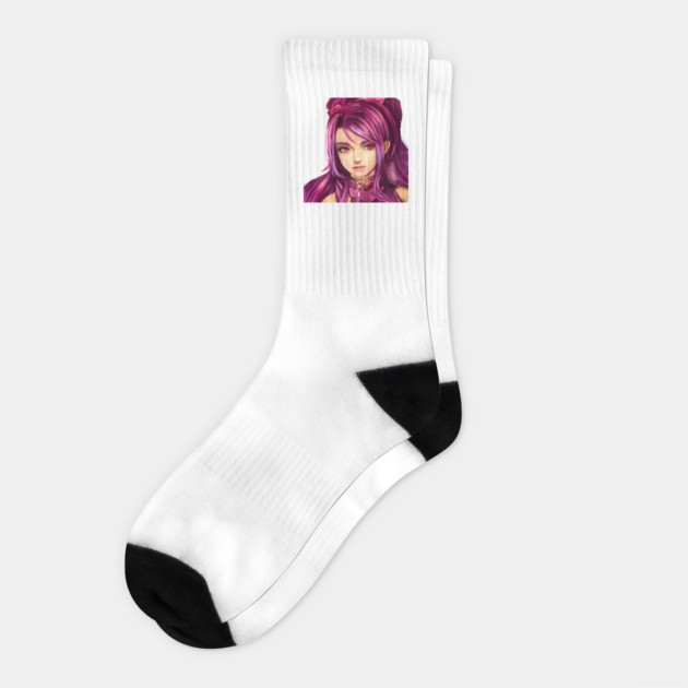 Pink Hair Anime Girl Socks by animegirlnft