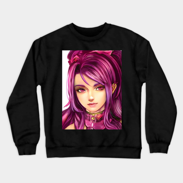 Pink Hair Anime Girl Crewneck Sweatshirt by animegirlnft