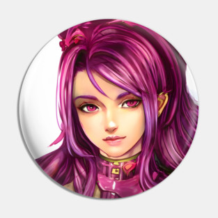 Pink Hair Anime Girl Pin