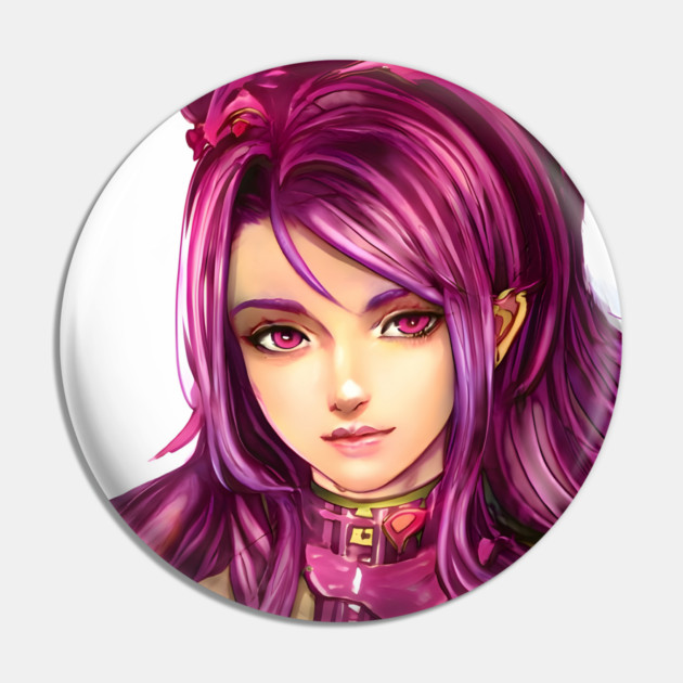 Pink Hair Anime Girl Pin by animegirlnft
