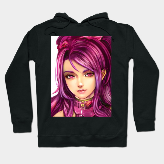Pink Hair Anime Girl Hoodie by animegirlnft