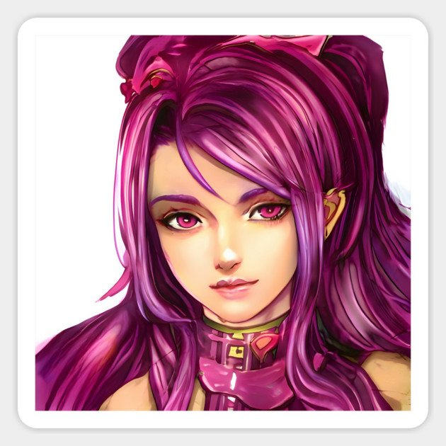 Pink Hair Anime Girl Sticker by animegirlnft
