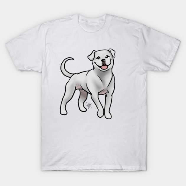 American Bulldog - White T-Shirt by Jen's Dogs Custom Gifts and Designs