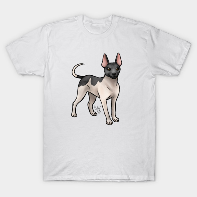 American Hairless Terrier - White and Black T-Shirt by Jen's Dogs Custom Gifts and Designs
