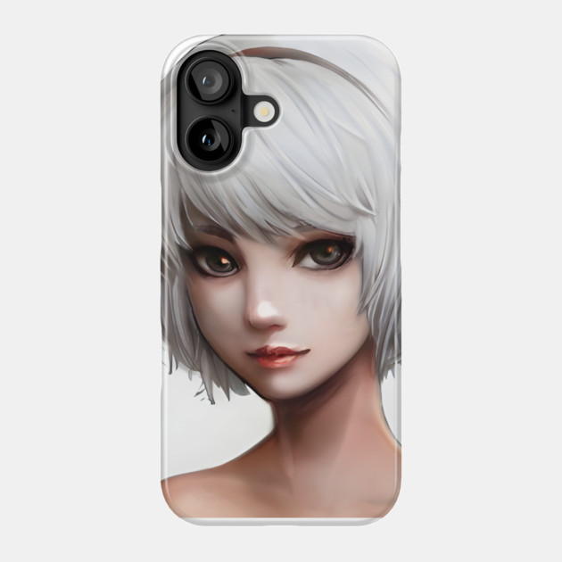 White Hair Anime Girl Phone Case by animegirlnft