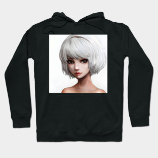 White Hair Anime Girl Hoodie