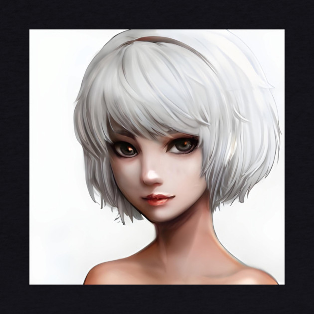 White Hair Anime Girl by animegirlnft