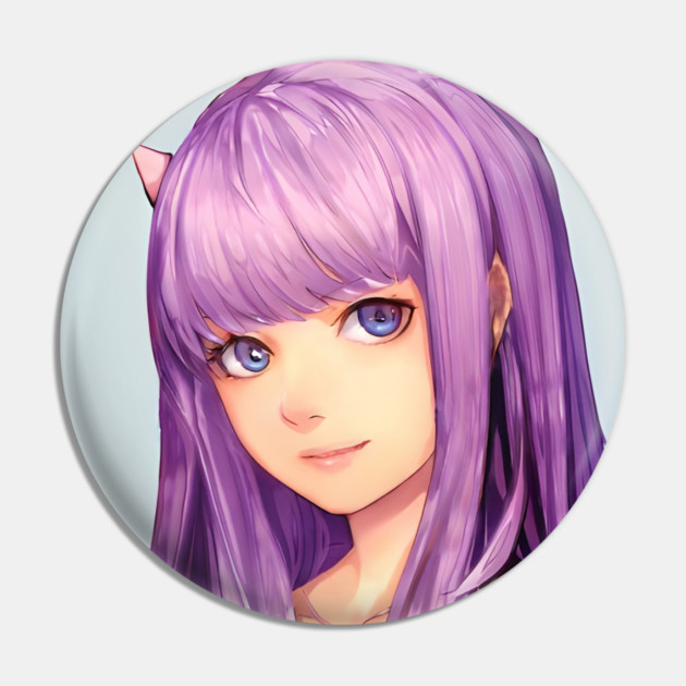 Purple Hair Anime Girl Pin by animegirlnft