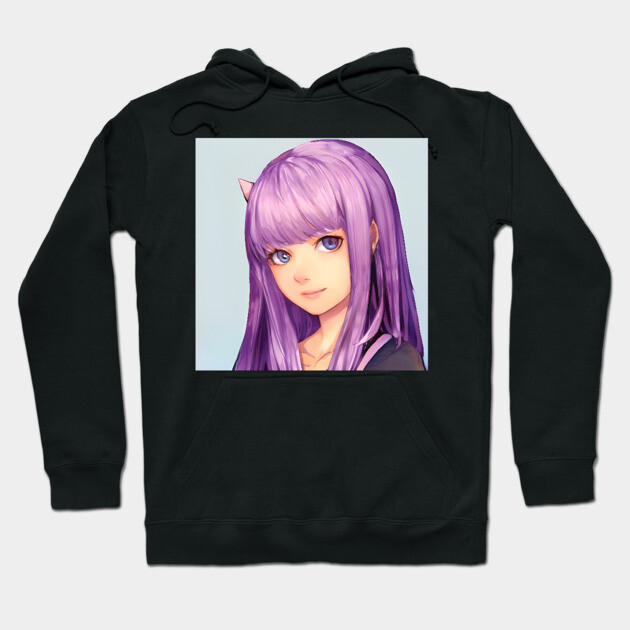Purple Hair Anime Girl Hoodie by animegirlnft