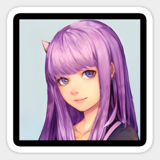 Purple Hair Anime Girl Magnet