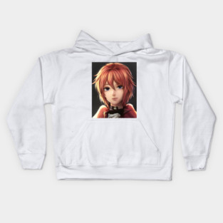 Red Hair Anime Girl Kids Hoodie
