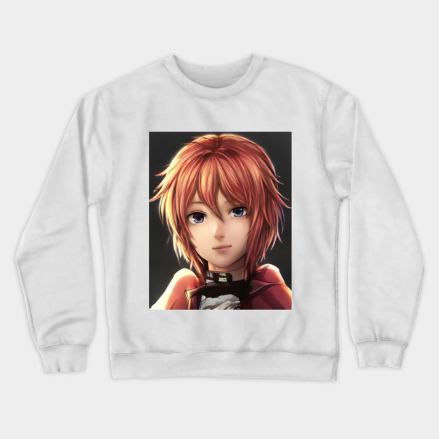 Red Hair Anime Girl Crewneck Sweatshirt by animegirlnft