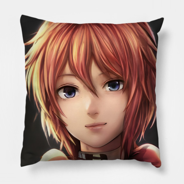 Red Hair Anime Girl Pillow by animegirlnft