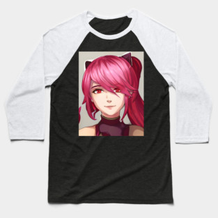Red Hair Anime Girl Baseball T-Shirt