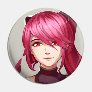 Red Hair Anime Girl Pin