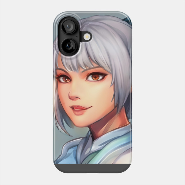 Grey Hair Anime Girl Phone Case by animegirlnft