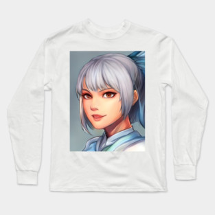 Grey Hair Anime Girl Long Sleeve T-Shirt