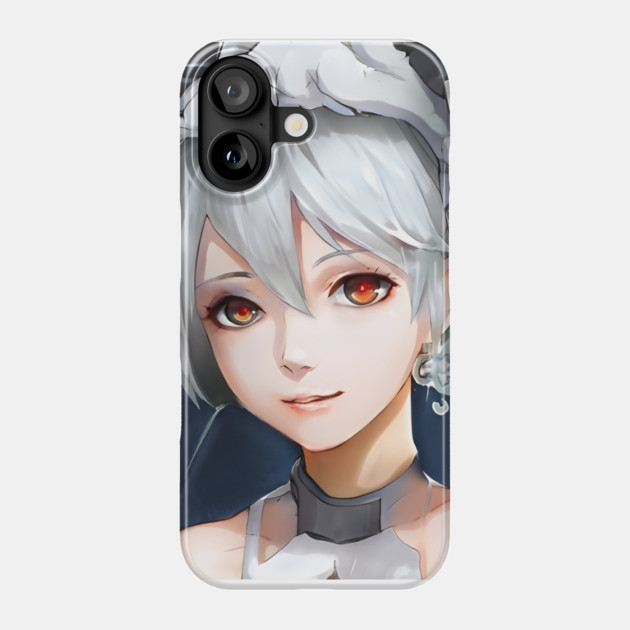 Grey Hair Anime Girl Phone Case by animegirlnft