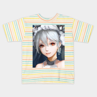 Grey Hair Anime Girl Kids T-Shirt