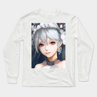 Grey Hair Anime Girl Long Sleeve T-Shirt