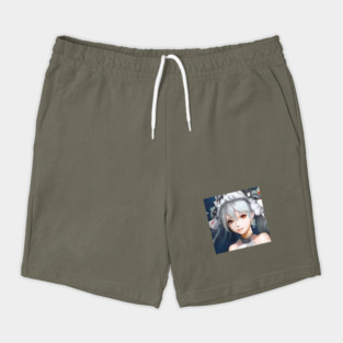 Grey Hair Anime Girl Shorts