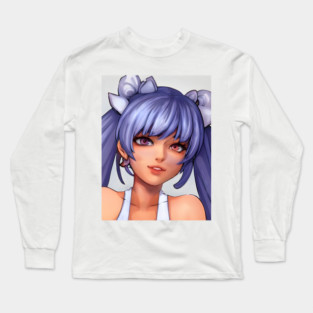 Blue Hair Anime Girl Long Sleeve T-Shirt