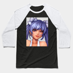 Blue Hair Anime Girl Baseball T-Shirt