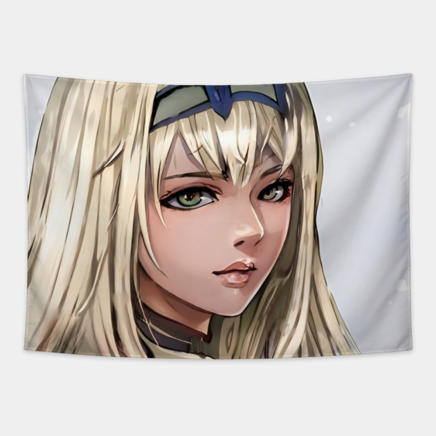 Blonde Hair Anime Girl Tapestry by animegirlnft