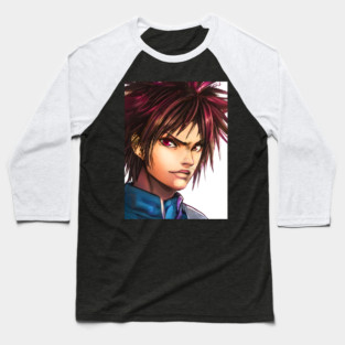 Brown Hair Anime Boy Baseball T-Shirt