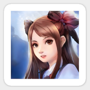 Brown Hair Anime Girl Magnet