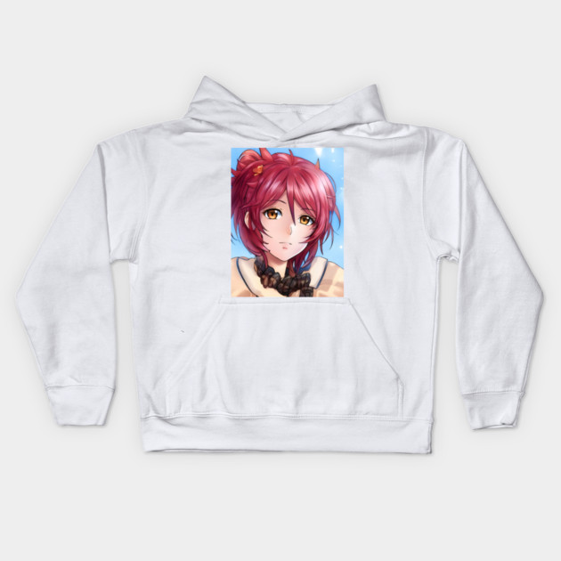 Red Hair Anime Girl Kids Hoodie by animegirlnft