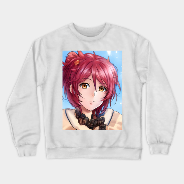 Red Hair Anime Girl Crewneck Sweatshirt by animegirlnft
