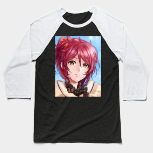 Red Hair Anime Girl Baseball T-Shirt
