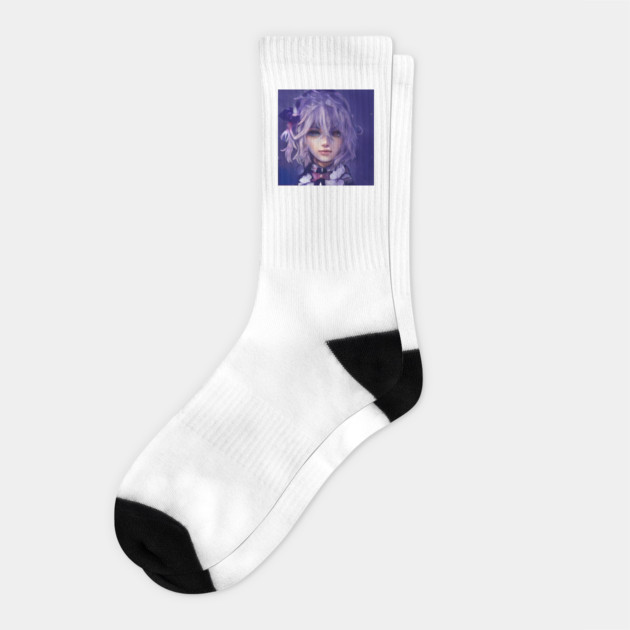 Purple Hair Anime Girl Socks by animegirlnft