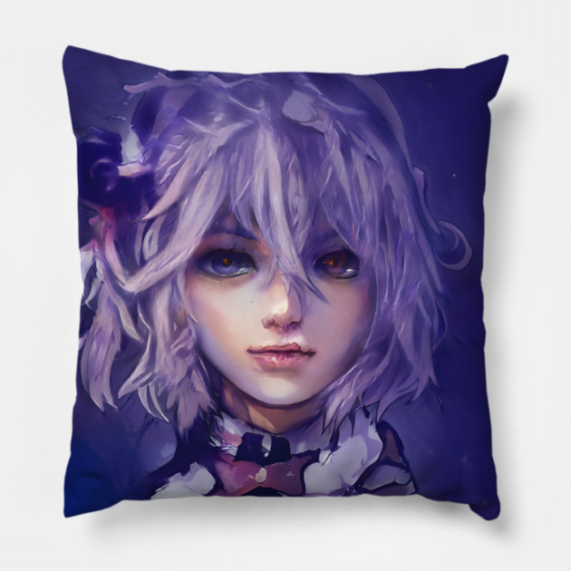 Purple Hair Anime Girl Pillow by animegirlnft