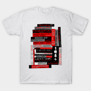 Murakami Book Stack Fanatic (Colour) T-Shirt