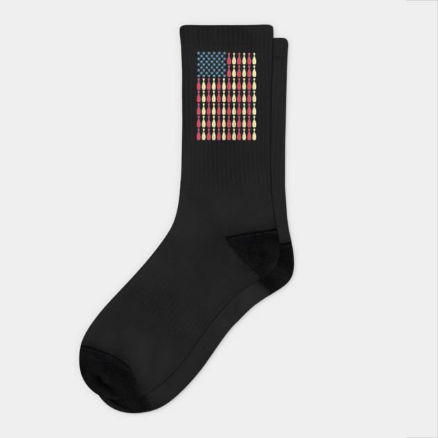 Patriotic Bowling US Flag Gift Socks by The WYLD Tribe