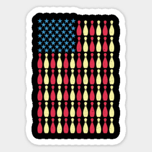 Patriotic Bowling US Flag Gift Magnet