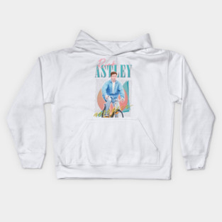 Rick Astley -- 80s Vibin' Cyclin' Aesthetic Design Kids Hoodie