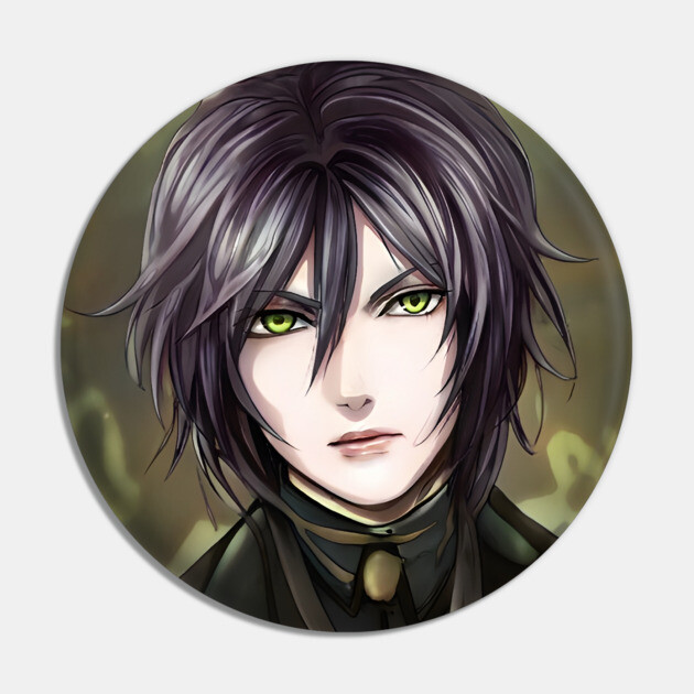 Black Hair Emo Anime Boy Pin by animegirlnft