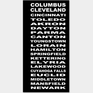 Ohio Cities Bus Roll Posters and Art