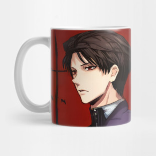 Dark Brown Hair Emo Anime Boy Mug