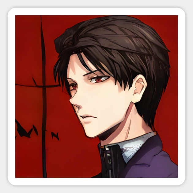 Dark Brown Hair Emo Anime Boy Magnet by animegirlnft