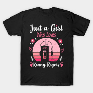 Just A Girl Who Loves Kenny Rogers Retro Headphones T-Shirt