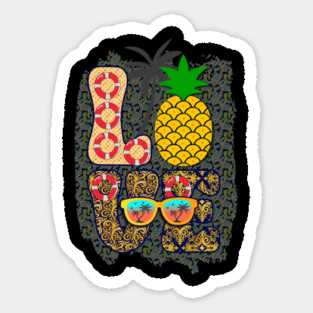Love Pineapple Summer Gift Sticker