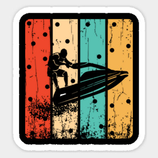 Retro Jet Skiing Gifts Sticker